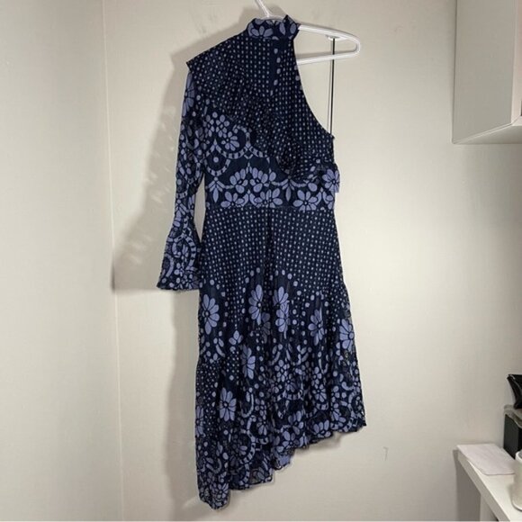 Parker One Shoulder Floral Lace Dress size 4 - Picture 6 of 7